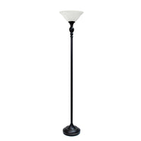 Lampe à pied torchère Elegant Designs à 1 ampoule, bronze restauré et blanche