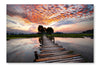  River On Sunset 16 po x 24 po : Cadre d'art mural et panneau de tissu