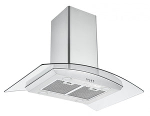 Hotte de cuisinière pour îlot Ancona IGCC636 de 36 po en verre et en acier inoxydable - AN-1405