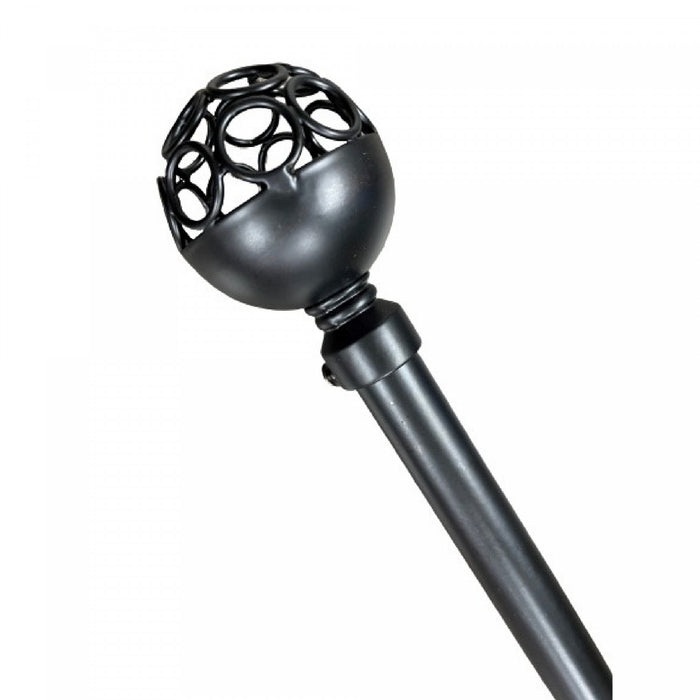 Ensemble de tringles à rideaux Kennedy de 16 à 19 mm en métal - noir