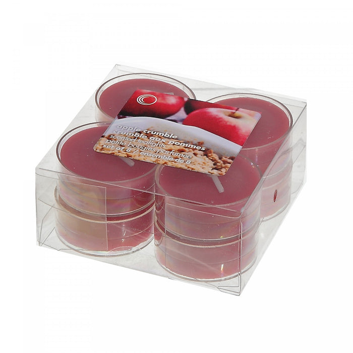 Paquet de 8 bougies chauffe-plats parfumées à arôme de croustade aux pommes - ensemble de 2 paquets de bougies