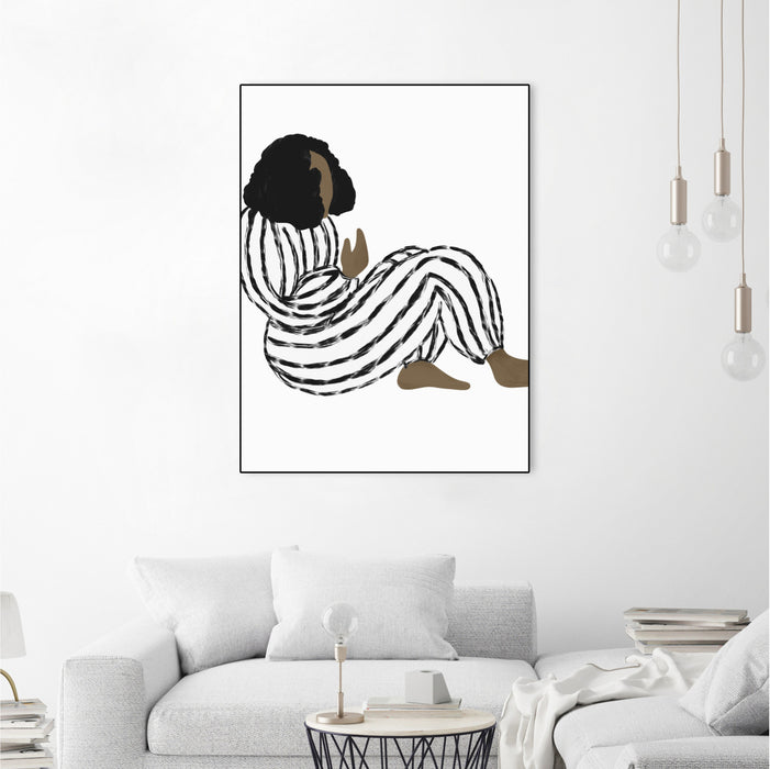 Œuvre d’art murale sur toile encadrée noire « Form Vi » 24 x 32