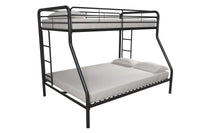 Lits superposés Cassia Atwater Living Dorel Home en métal avec lit simple au-dessus du lit double - noirs