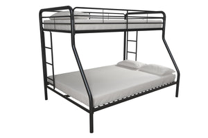 Lits superposés Cassia Atwater Living Dorel Home en métal avec lit simple au-dessus du lit double - noirs
