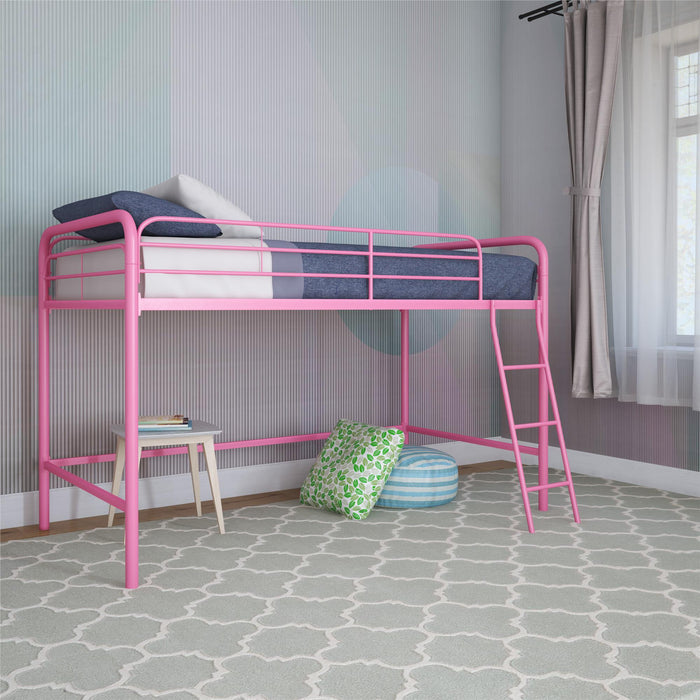 Lit mezzanine Cora Atwater Living en métal pour jeunes - rose