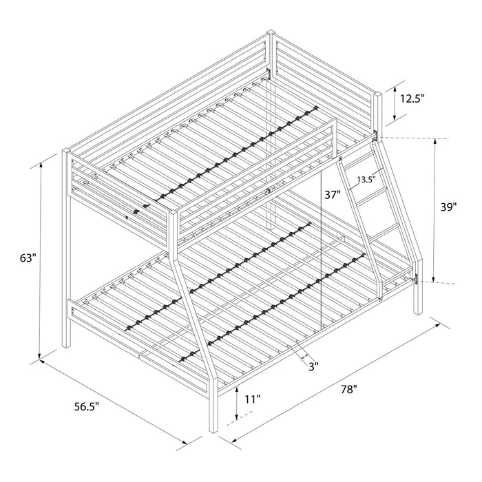 Lits superposés DHP de qualité supérieure avec lit simple au-dessus du lit double