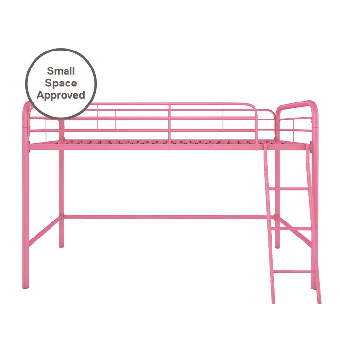 Lit mezzanine Cora Atwater Living en métal pour jeunes - rose