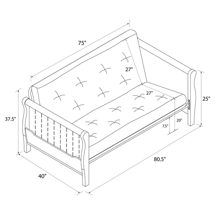 Futon Ronson Atwater Living Dorel Home avec accoudoirs en bois et fini espresso