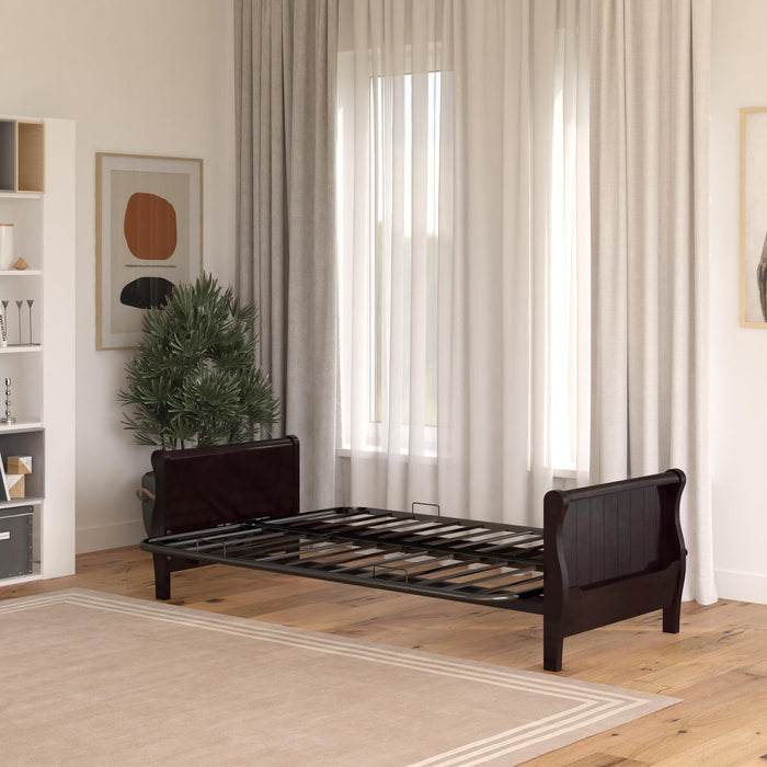 Futon Ronson Atwater Living Dorel Home avec accoudoirs en bois et fini espresso