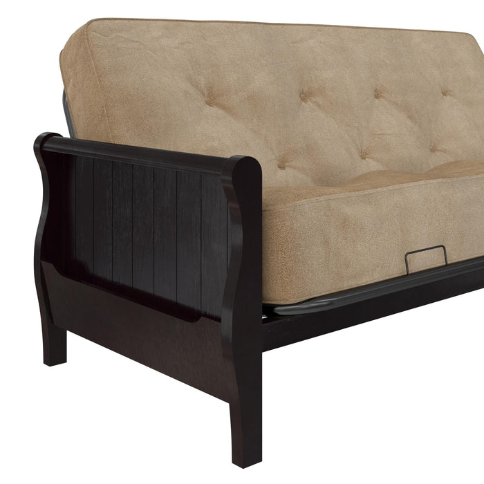 Futon Ronson Atwater Living Dorel Home avec accoudoirs en bois et fini espresso