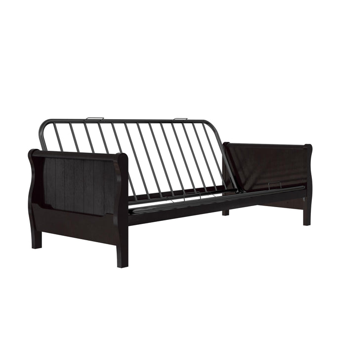 Futon Ronson Atwater Living Dorel Home avec accoudoirs en bois et fini espresso