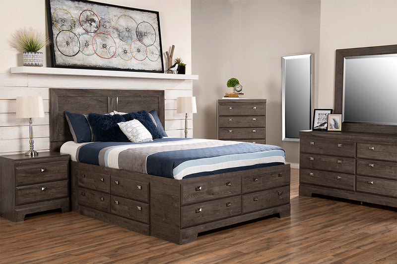 Miroir de commode de chambre à coucher Yorkdale, fabriqué au Canada - gris