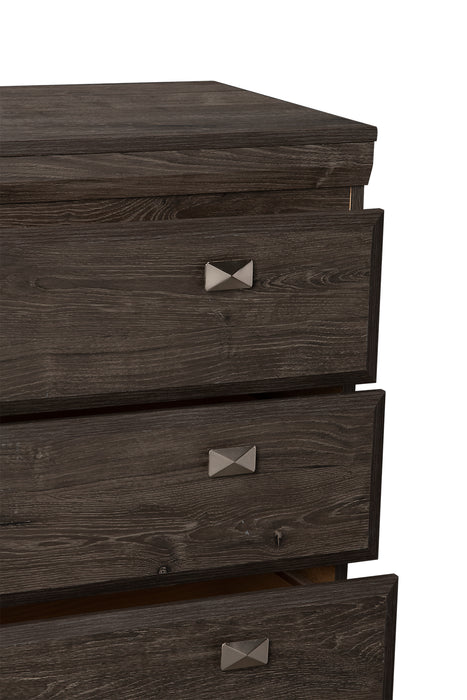 Commode verticale Yorkdale de 31,1 po (L) x 47,4 po (H) à 5 tiroirs pour la chambre à coucher, fabriquée au Canada - grise
