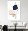 "Abstract Study Blush And Navy Blue" Giant Art 72x48 Wall Art