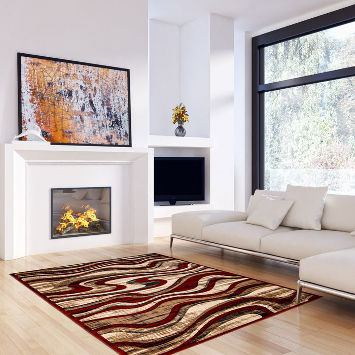 Carpette Allonah rouge - 6 pi 7 po x 9 pi 6 po