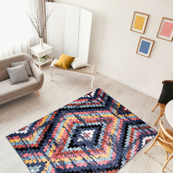 Carpette Paloma Casa bleu marine - 5 pi 3 po x 7 pi 3 po