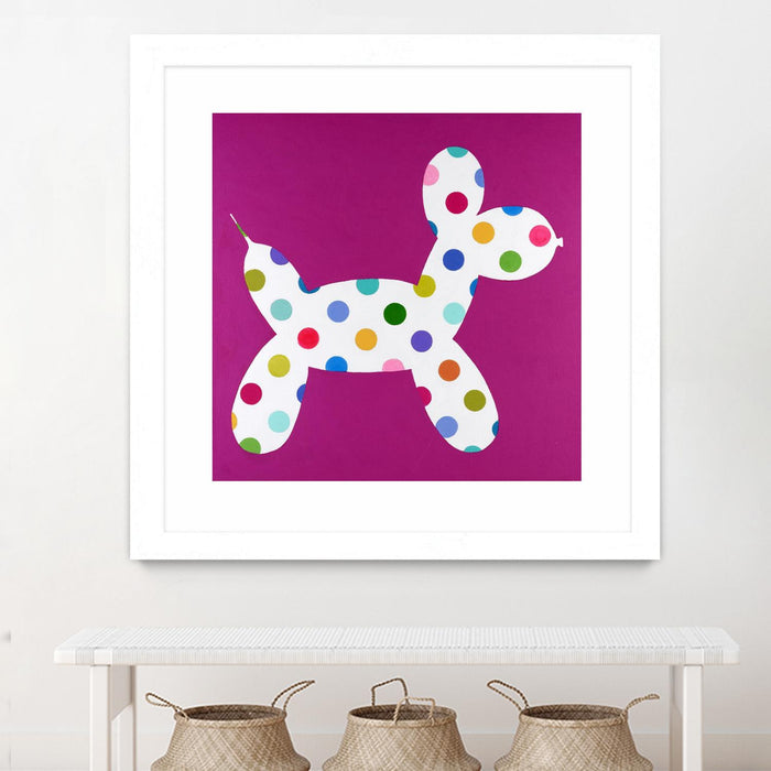 Œuvre d’art murale encadrée blanche et mate « Dottie » 36 x 36