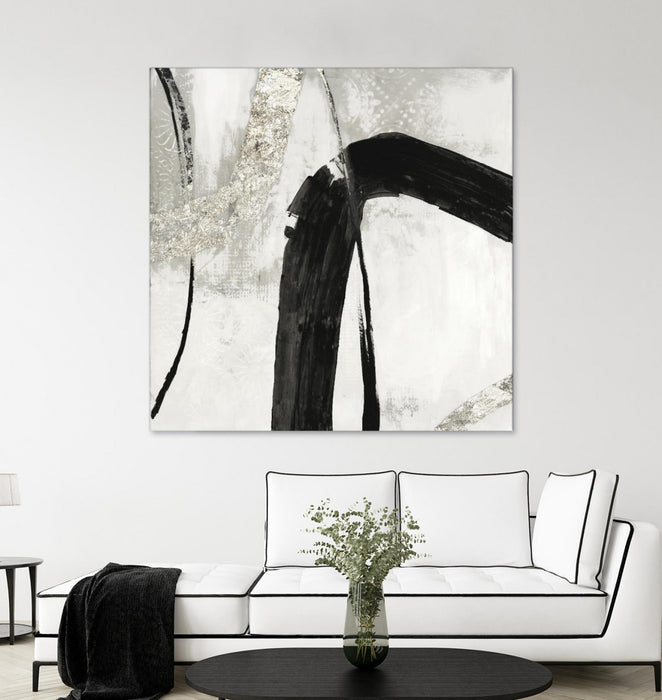 Œuvre d’art murale Giant Art « Black Ink Ii » 72 x 72