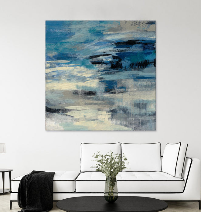 Œuvre d’art murale Giant Art « Indigo Wave » 54 x 54