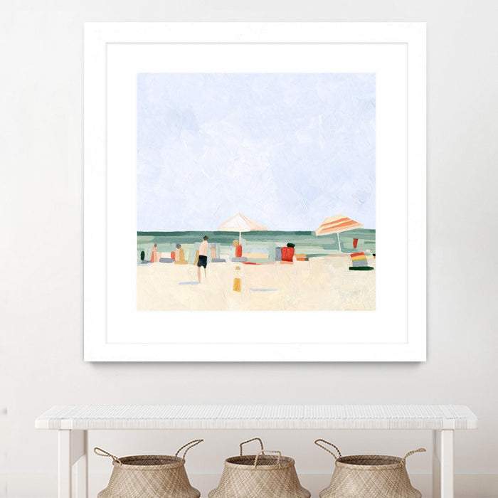 Œuvre d’art murale encadrée blanche et mate « Family Vacation Ii » 36 x 36