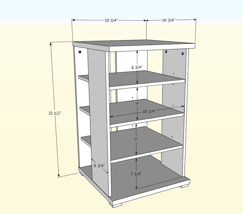 Meuble vertical Nordika pour appareils audio - truffe