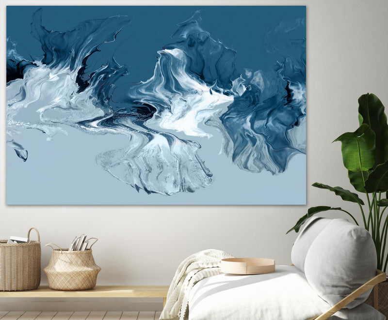 Œuvre d’art murale Giant Art « Azure Marble I » 72 x 48