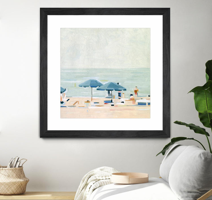 Œuvre d’art murale encadrée noire et mate « If It's The Beaches I » 36 x 36