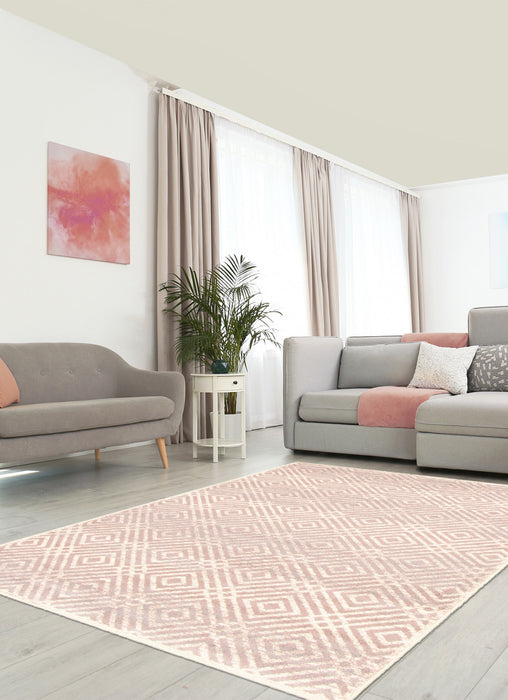 Carpette Electra argent-rose - 5 pi 3 pox 7 pi 3 po