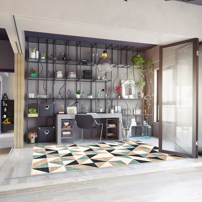 Carpette Nuria bleue 5 pi 3 po x 7 pi 7 po