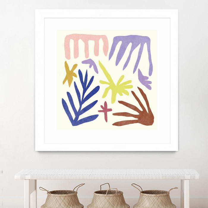 Œuvre d’art murale encadrée blanche et mate « Coral Construction Ii » 36 x 36