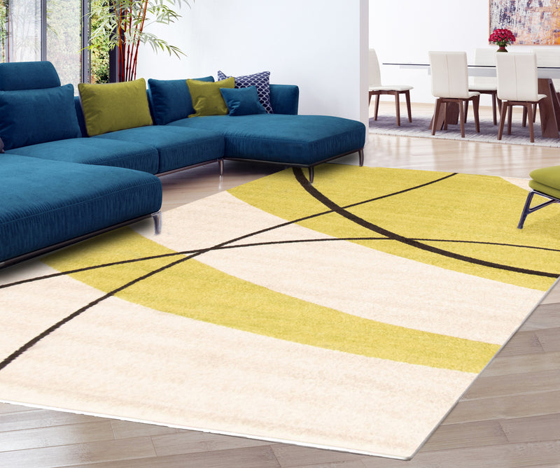 Carpette Carson crème-verte - 3 pi 11 pox 5 pi 7 po