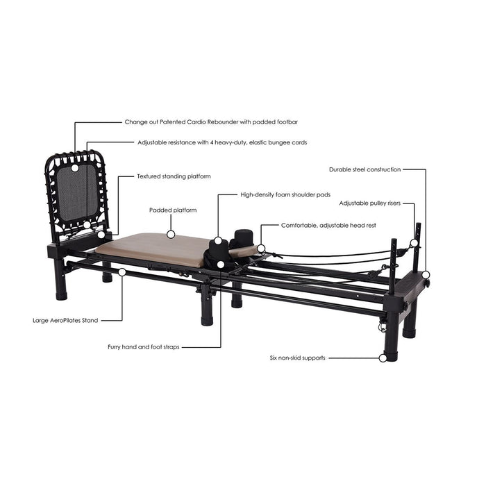 Appareil AeroPilates Reformer 651 avec support et trampoline