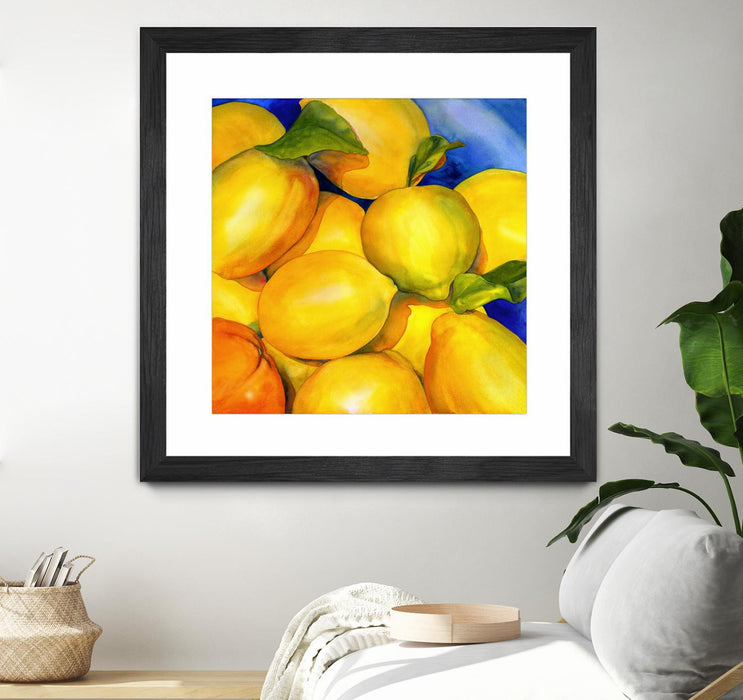 Œuvre d’art murale encadrée noire et mate « Zest For Life » 36 x 36
