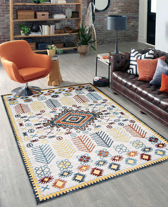 Carpette Gypsy grise lavable à la machine - 5 pi 0 po x 7 pi 0 po