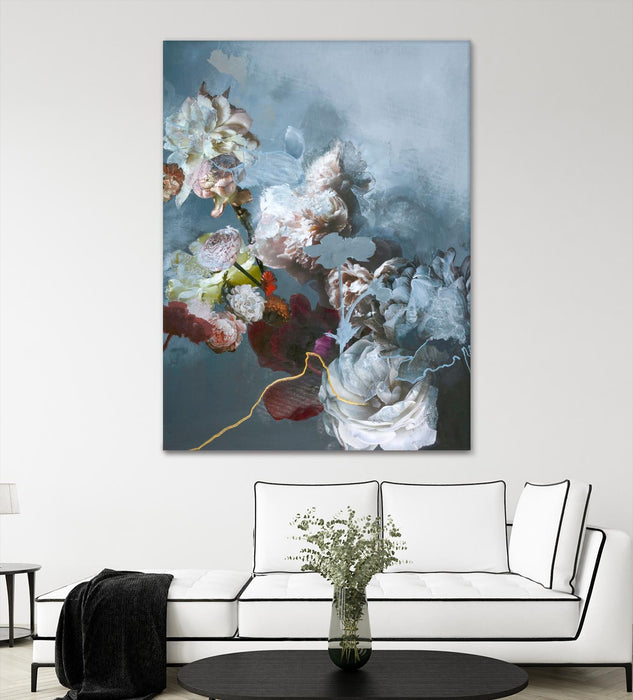 Œuvre d’art murale Giant Art « Haute Couture Blue » 72 x 54
