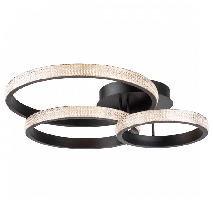 Plafonnier affleuré Nova noir à DEL de 40 W