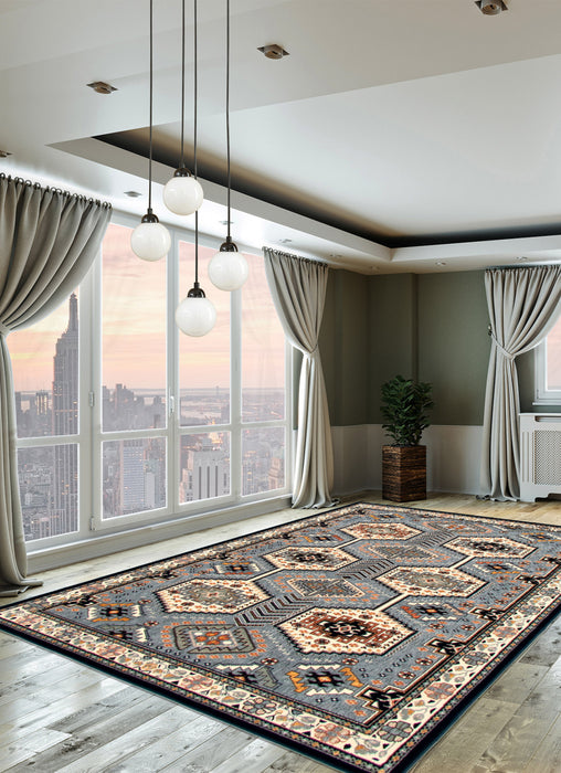 Carpette Enola gris-ivoire - 7 pi 10 pox 10 pi 2 po