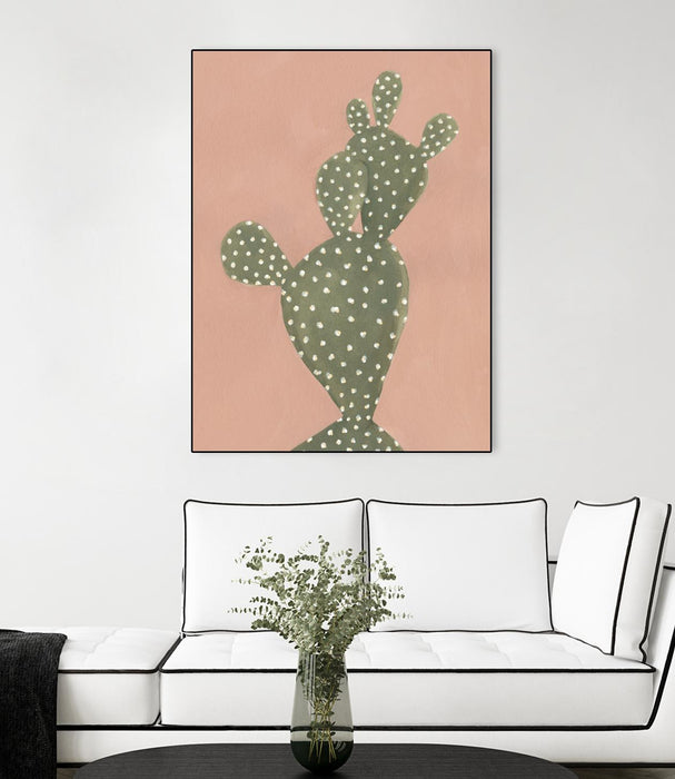 Œuvre d'art murale sur toile encadrée noire « Coral Cacti Ii » 18 x 24