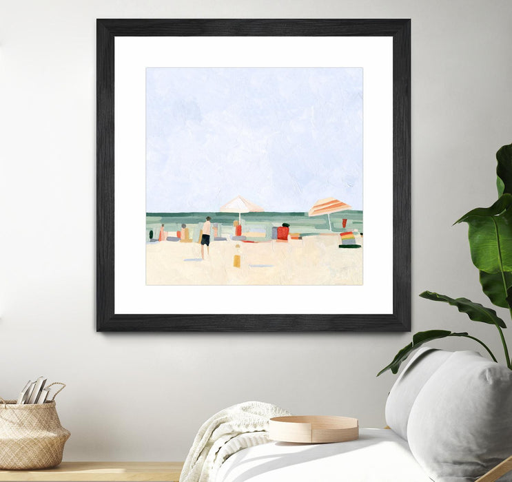Œuvre d’art murale encadrée noire et mate « Family Vacation Ii » 36 x 36