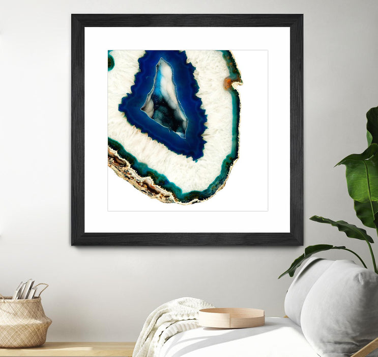 Œuvre d’art murale encadrée noire et mate « Mediterranean Agate A » 36 x 36