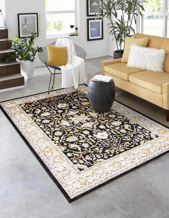Carpette Legacy noire lavable à la machine - 5 pi 0 po x 7 pi 0 po