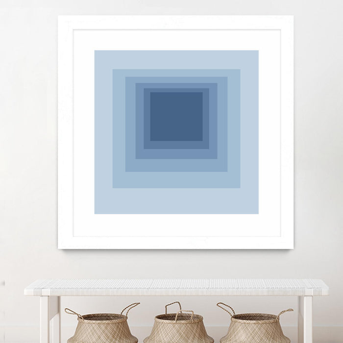 Œuvre d’art murale encadrée blanche et mate « After Josef J » 30 x 30