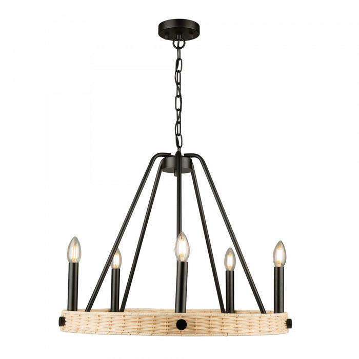 Lustre Perris noir à 5 ampoules