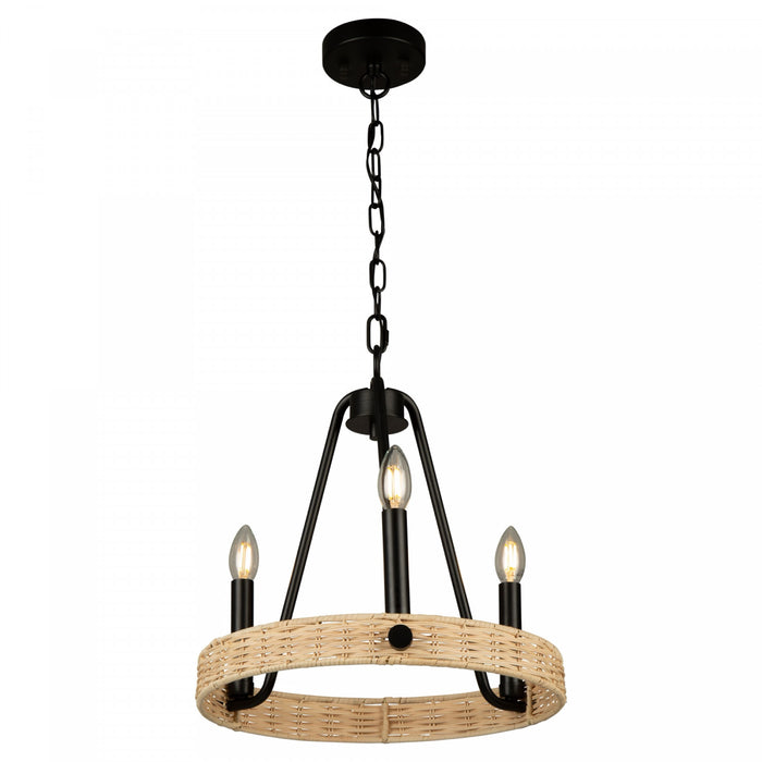 Lustre Perris noir à 3 ampoules