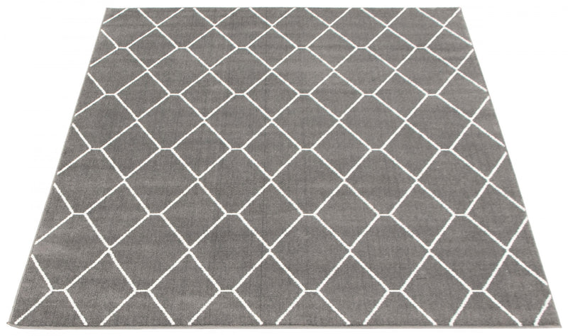 Carpette August gris foncéblanc 6 pi 7 po x 9 pi 6 po