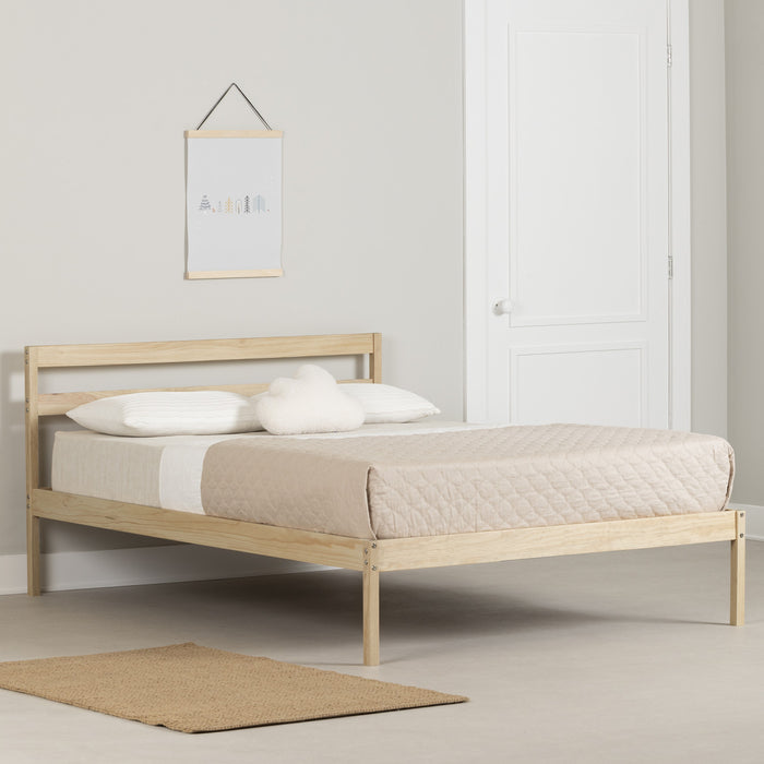 Lit double Sweedi - bois naturel 