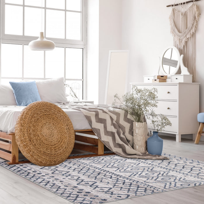 Carpette Dita bleue - 3 pi 11 po x 5 pi 7 po