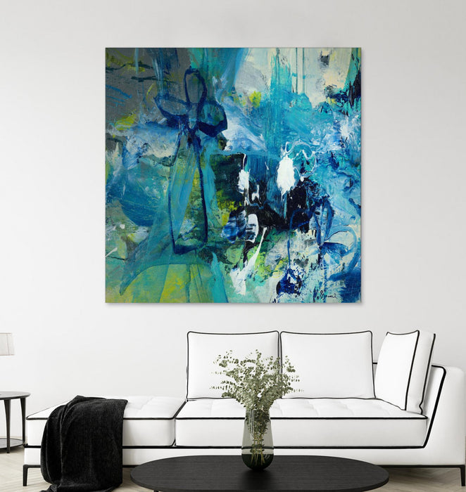 Œuvre d’art murale Giant Art « Abstract Flower » 54 x 54