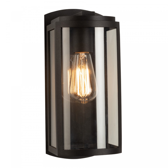 Applique murale Lakewood noir mat à 1 ampoule pour l'extérieur
