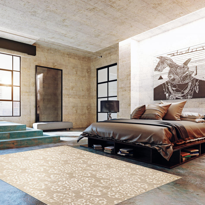 Carpette Caledonia ivoire 5 pi 3 po x 7 pi 7 po